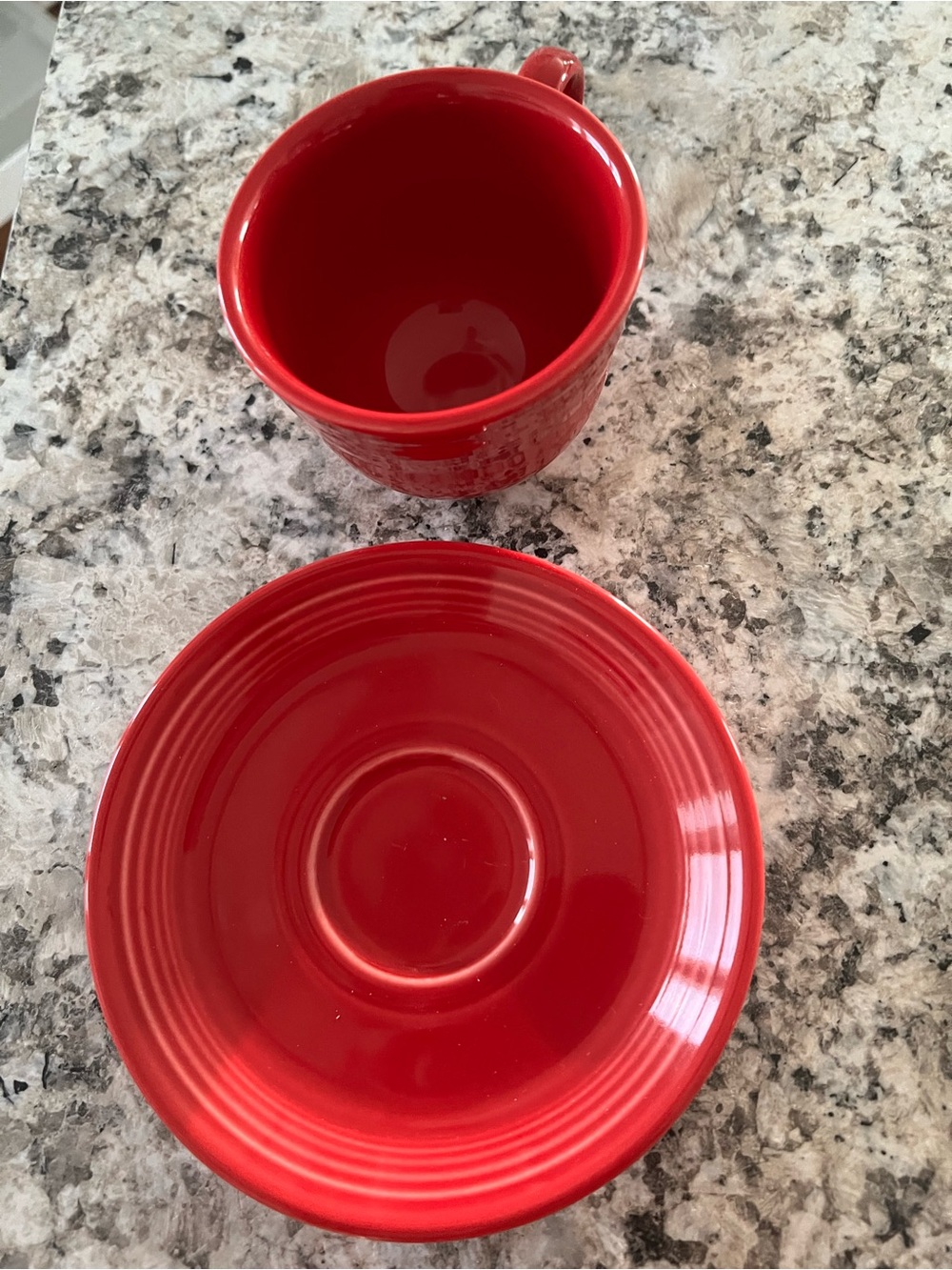 Homer Laughlin Fiestaware Scarlet Red Coffee Tea Cup & Saucer Set